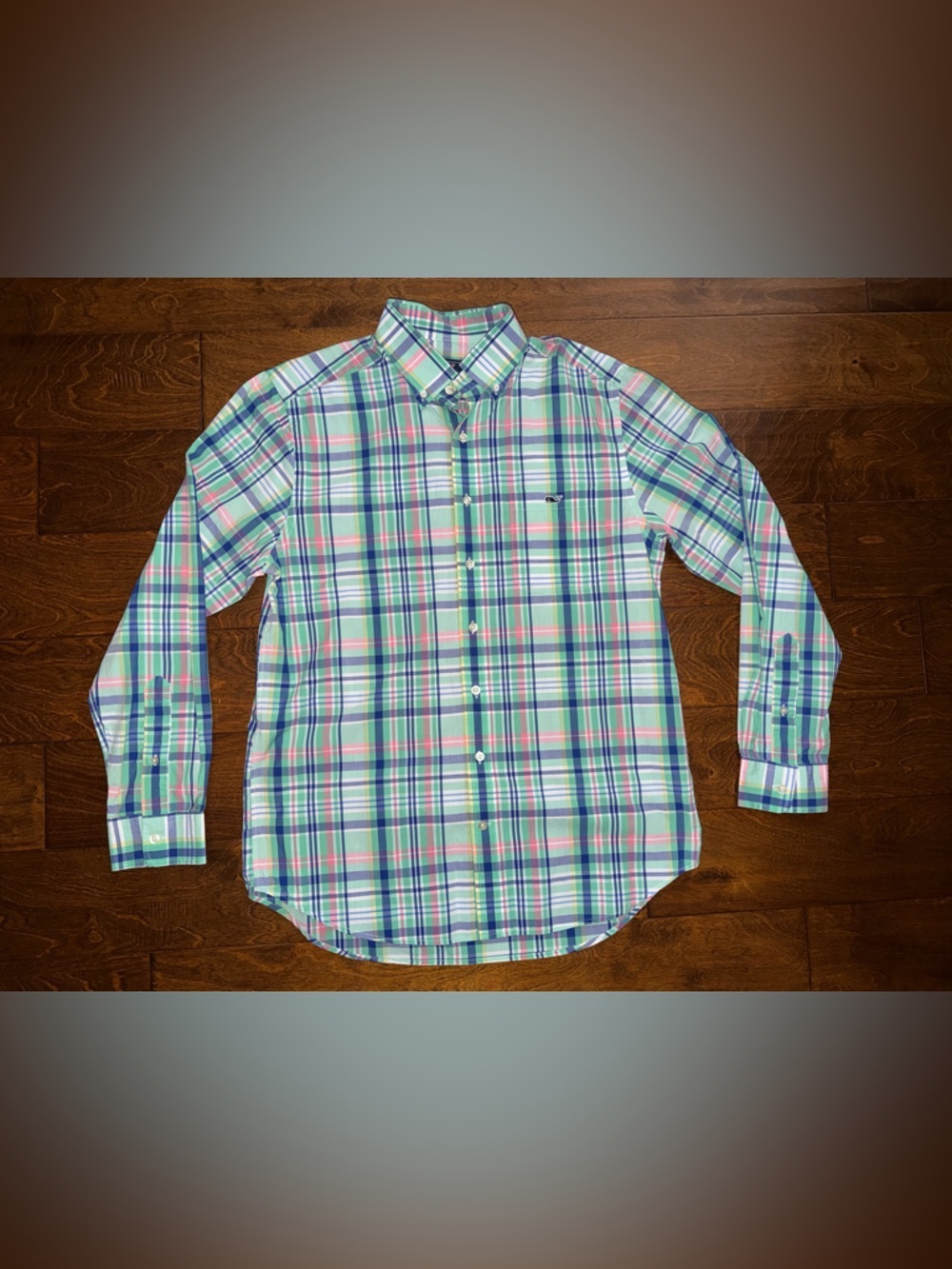 Vineyard Vines Mens Pastel Plaid Long Sleeve Slim Fit Tucker Shirt - Size M